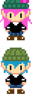 Aubrey's beta image, showing her male counterpart below.