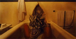 The nightmare sequence of an adult piranha attacking Maddy in her bathtub.
