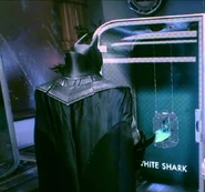 The Great White Shark's mutilated pieces, destroyed by Mr. Freeze.