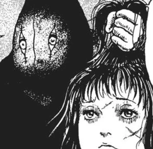 Goda forcing Remina to see the remains of her father while taunting her.