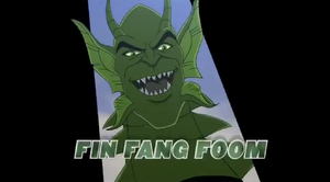 Impossible Man pretending to be Fin Fang Foom.