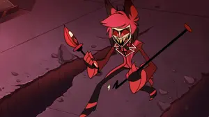 "What just happened? F*ck." Alastor getting his staff cut in half during his fight with Adam.