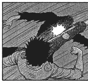 Goda getting beat up by Daisuke.