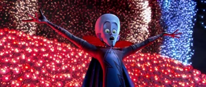 "PRESENTATION!" Megamind's entrance for showing to Tighten the difference between a villain and a super-villain.