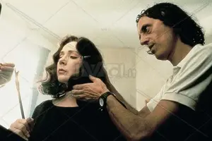 Piper Laurie as Adriana with director Dario Argento.