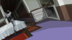 Tumblr oubxf2wX2z1rvb8cmo1 400.gif (1.95 MB) Polnareff attacking Devo.