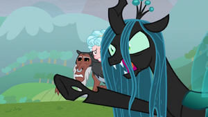 Chrysalis' final raging breakdown as she yells at Twilight and foolishly can't get it through her bug-brain that friendship has saved the heroes dozens of times and that it's stronger than her.