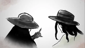 Kintoru pointing towards an unknown direction