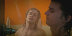 Billy in the school locker room showers.