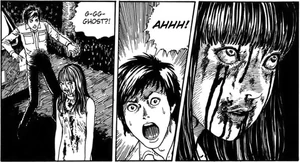Shigeru being terrified of Misaki.
