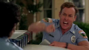 "A walk? I got an idea. Why don't I take you out for a walk down to the women's store so I can get you a blouse to go along with the meter maid outfit you're gonna be wearing from now on BECAUSE THAT'S YOUR NEW JOB! Get in the car!"