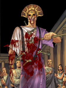 Caligula piercing himself.
