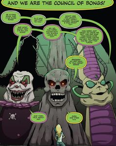 A bong version of Killjoy in Gingerdad Man meets the Evil Bong, forming the "council of Bongs" with King Bong and Alien Bong to try Eebee for allowing the Gingerdead Man's rampage