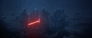 Kylo with his Knights of Ren as seen in Rey's vision.