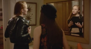 Heather (84) annoys Megan (83) by showing off her beautiful body at a party.