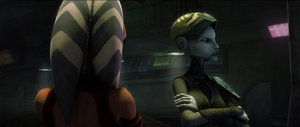 Asajj tells Ahsoka that it seems like she doesn't need her help anymore.