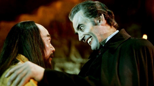 Dracula takes over Kah's Body - Promotional image from "The Legend of the 7 Golden Vampires", 1974