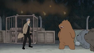 Grizz confronting Trout face to face at last with an army of all of the other abused and imprisoned grizzly bears that Trout has captured previously.