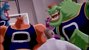 The Monstars meeting Michael Jordan.