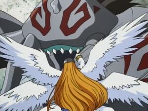 Angemon attacks Okuwamon