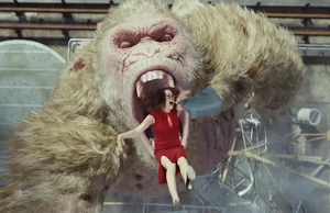 Claire's well-deserved death as she is dropped screaming into George's open mouth and swallowed whole.