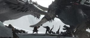 Drago vs. Stoick with their Bewilderbeasts in the background