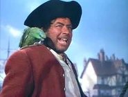 Robert Newton as Long John Silver in the 1950 version.