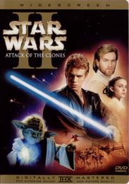 Pre-Vader Anakin on the cover of Star Wars: Attack of The Clones DVD.