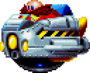 Dr. Eggman in his Eggmobile.