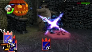 Oogie Boogie vs. Riku in Kingdom Hearts Re:Chain of Memories.