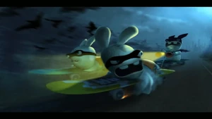 RRRArtworkBertChasedbyBatmanRabbid.png (418 KB) Artwork of Bert and another Ninja Rabbid trying to escape from a Rabbid as a Batman parody.