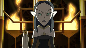 Lilith walking out of the throne room, determined to capture Eda at all costs.
