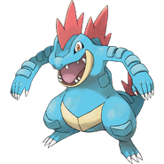 Feraligatr (player dependent, if the player chose Cyndaquil, Pokémon Masters)