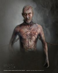 A concept artwork of the chained Leonard Wolf with seemingly symbolic scars resembling the a few certain symbols such as the Halo of the Sun by Martin Mercer.
