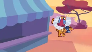 The Baboon now on the loose, spotting Sniffles.