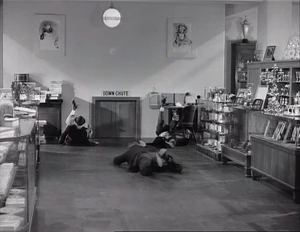 Grover slipping into a down chute