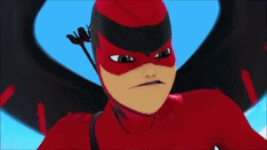 Hawk Moth telepathically communicating with Dark Cupid.