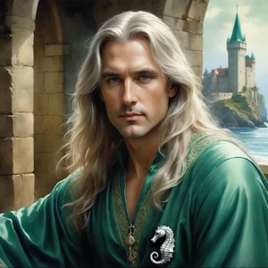 Lord Monford Velaryon, previous head of House Velaryon and one of Stannis's main navy commanders.