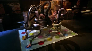 Loki playing Super Twister with Alvey.