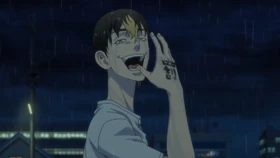 Hanma expressing joy as he sadistically taunts Mikey.
