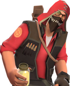 The RED Sniper wearing the Anger cosmetic.