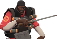 The RED Demoman and Eyelander.