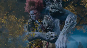 Lord Redmane getting out of the tree