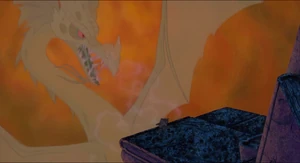 The dragon facing Adventure.