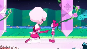 "Here in the garden, stand very still." - Spinel being told to wait in the garden