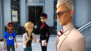 Adrien trying to warn his father about Simon Says.