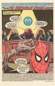 Maggia council members debating Spider-Man's identity