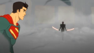 Slade revealing himself to Superman.