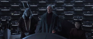 Amedda as Valorum is unwilling to submit to Queen Amidala's pleads.