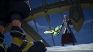 Master Xehanort confronting Sora.